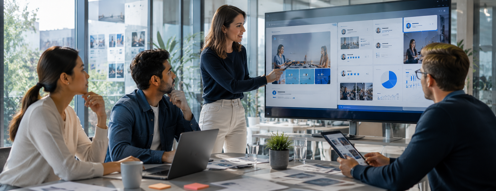 Charts and workspace illustrating campaign measurement